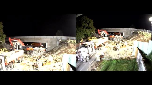 Davey Street, Glenella overpass demolition