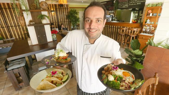 Jared Peck, owner and Head Chef at his new Miami vegetarian and vegan restaurant Doko Demo V. Picture Mike Batterham