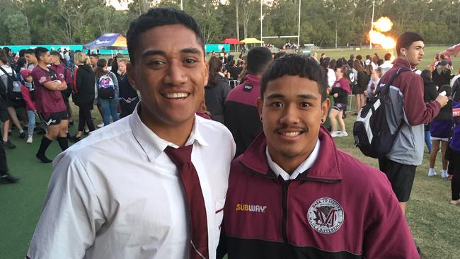 Marsden State High School representatives TC Robati and Tyrone Sa’U.