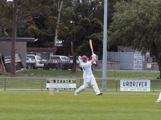 Delacombe Park's Ben Walker on the attack.