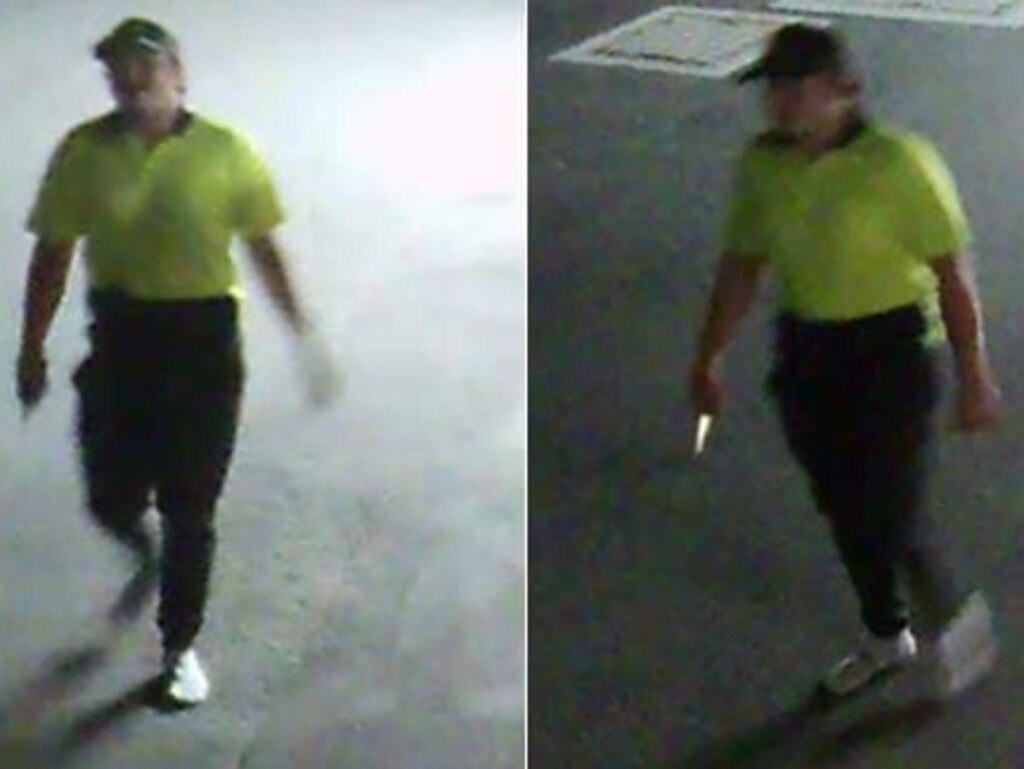 The alleged attacker holding what appears to be a weapon at the November 19 stabbing.