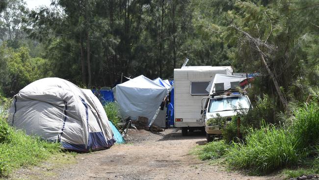 Illegal camping on the Brisbane River near the Geoff Fisher in Fernvale.