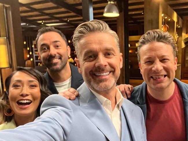 Chef Jamie Oliver (far right) is due to make a guest appearance on this season’s MasterChef Australia. Picture: Instagram