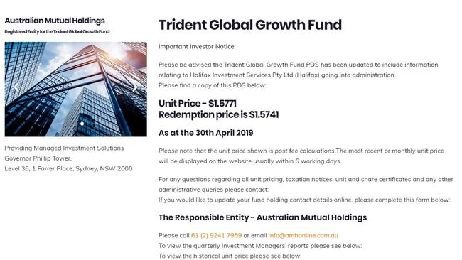 Sydney funds manager Australian Mutual Holdings, run by Gold Coast man Jeff Worboys, is in administration. Its Trident Global fund had up to 400 investors and about $20m under management. Photo: Supplied