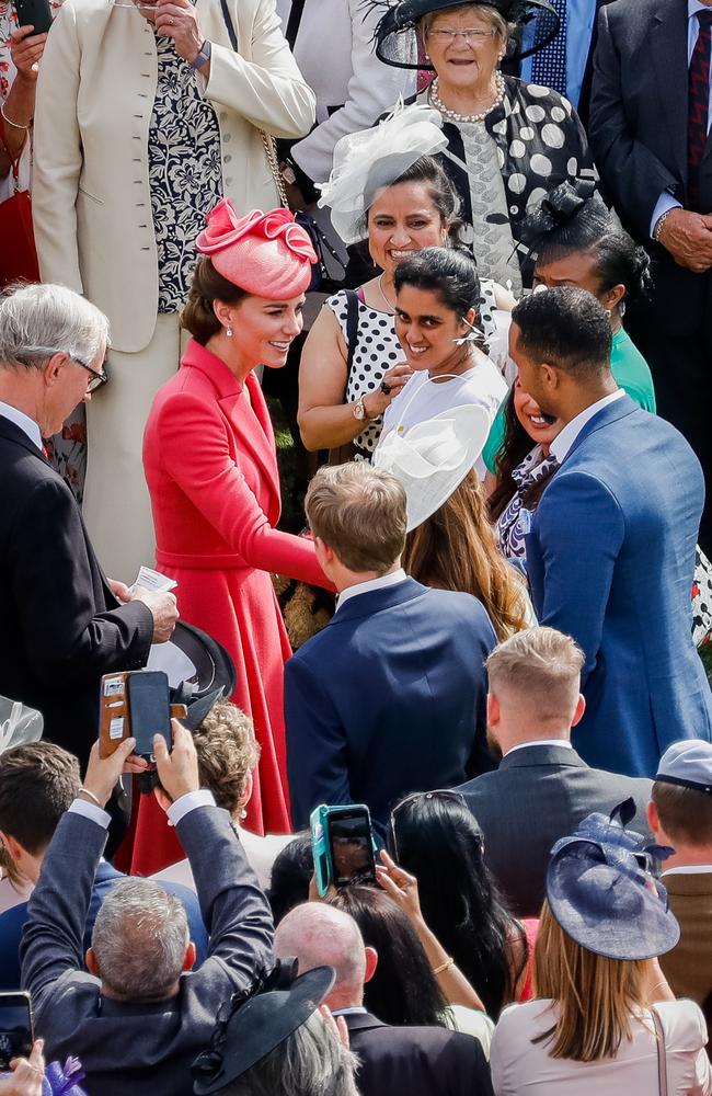 Catherine, Duchess of Cambridge greets guests at the Queen's Garden Party at Buckingham Palace. Picture: /Getty Images