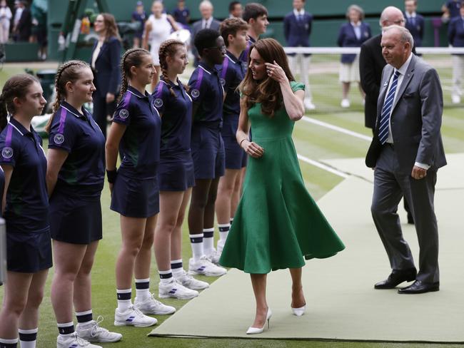 HRH Catherine, The Duchess of Cambridge after the Ladies' Singles Final match between Ashleigh Barty of Australia and Karolina Pliskova of The Czech Republic. Picture: Getty Images