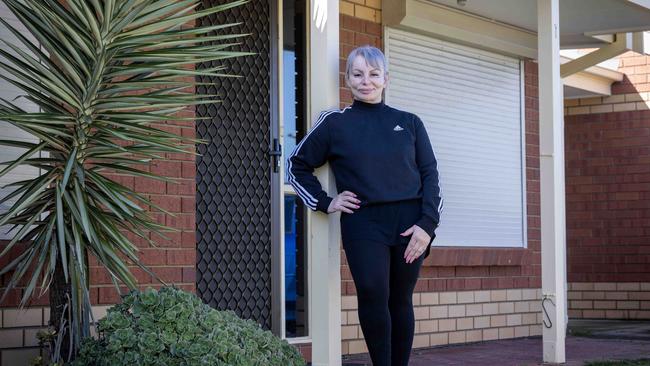 Seve Kengos outside the investment property at Largs North she is selling. Picture: Emma Brasier