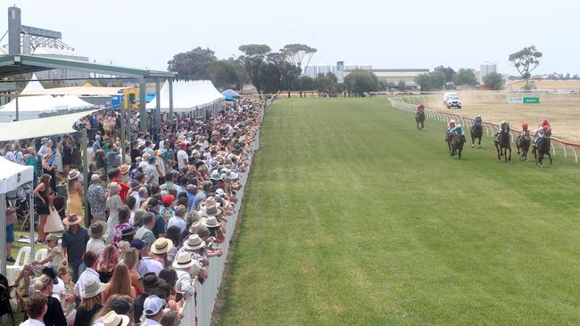 Part of the estimate 3800 crowd attended the Mt Wycheproof Cup races on Saturday.