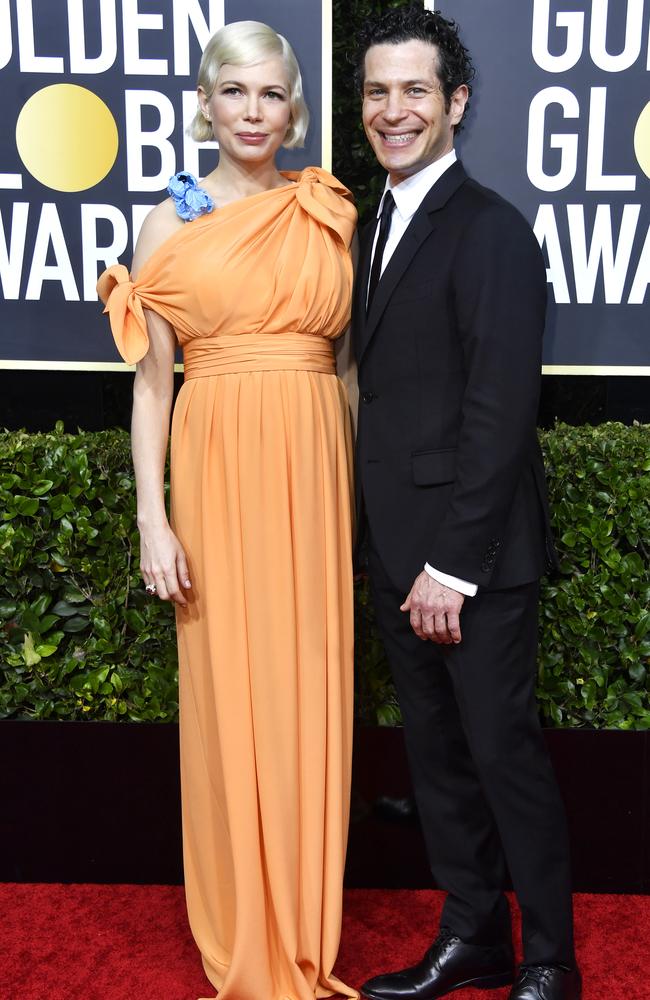 The couple, pictured at Golden Globes in January, has welcomed their first child. Picture: Getty Images.