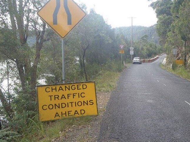 Wiseman's Ferry Rd on the NSW Central Coast has sustained damage after flooding and storms