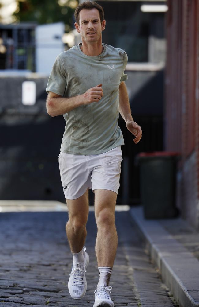 Murray is starring in a TV ad where he’s being chased through Melbourne. Picture: Michael Klein