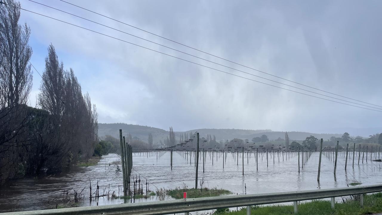 Derwent River at dangerous levels at Styx Bridge. Tasmania wild weather event September 2, 2024. Picture: Genevieve Holding