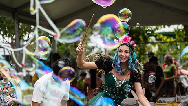 Jenny from the secret fairy garden, Magical Lane, in Kuranda, was a hit with children at Eco Fiesta. Picture: Supplied