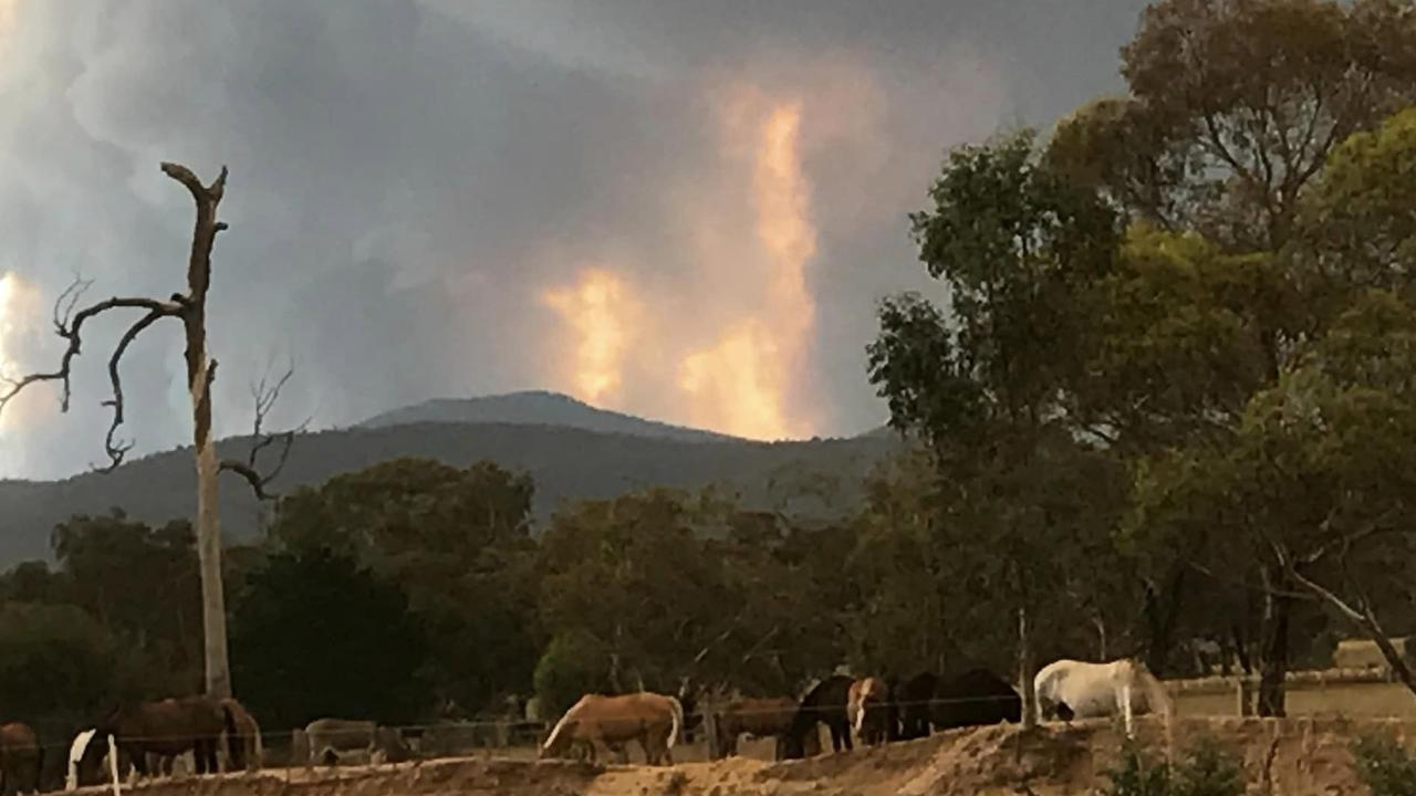 Out of control bushfire at Duffy Rd, Briagolong. Picture: Facebook / Jillian Baade