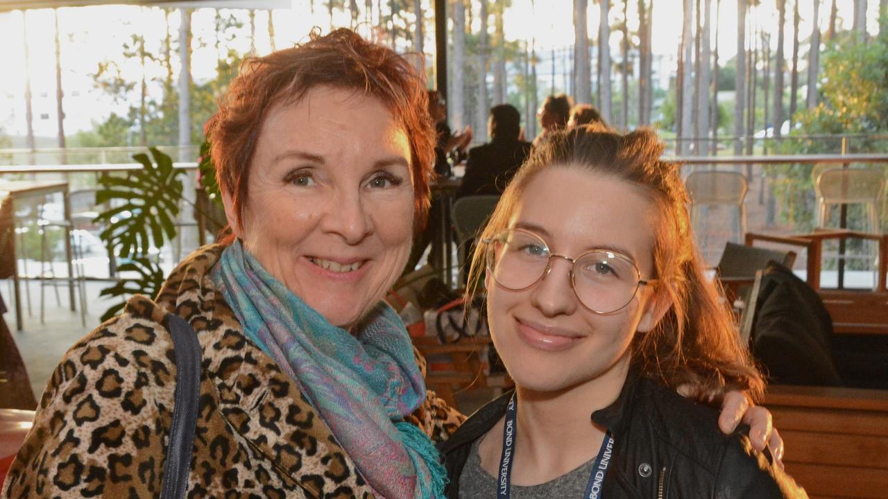 Sarah Speller and Gracia Clifford at Women in Media conference at Bond University, Robina. Pic: Regina King