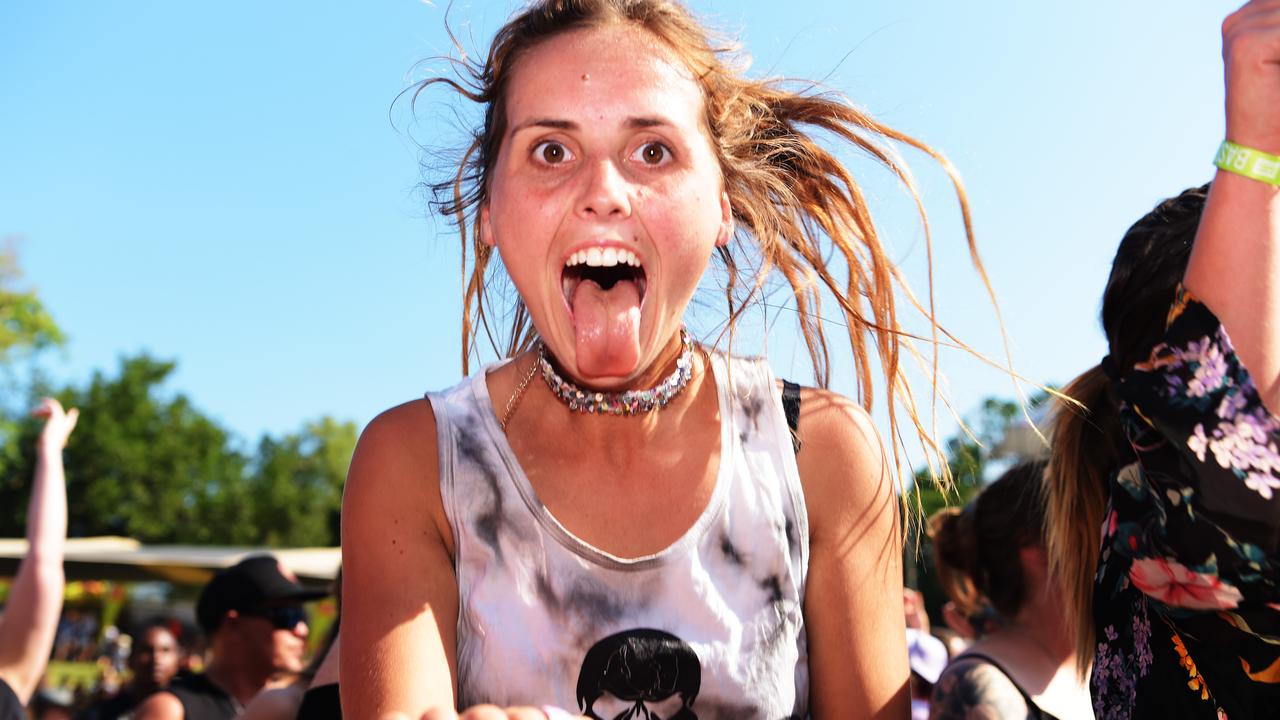 Festival goers enjoy the music at the 2018 BASSINTHEGRASS in Darwin Picture: Keri Megelus