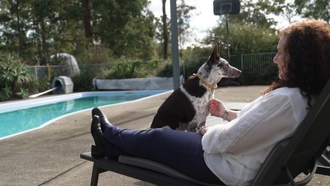 Kathleen Folbigg relaxes on the property after her release.