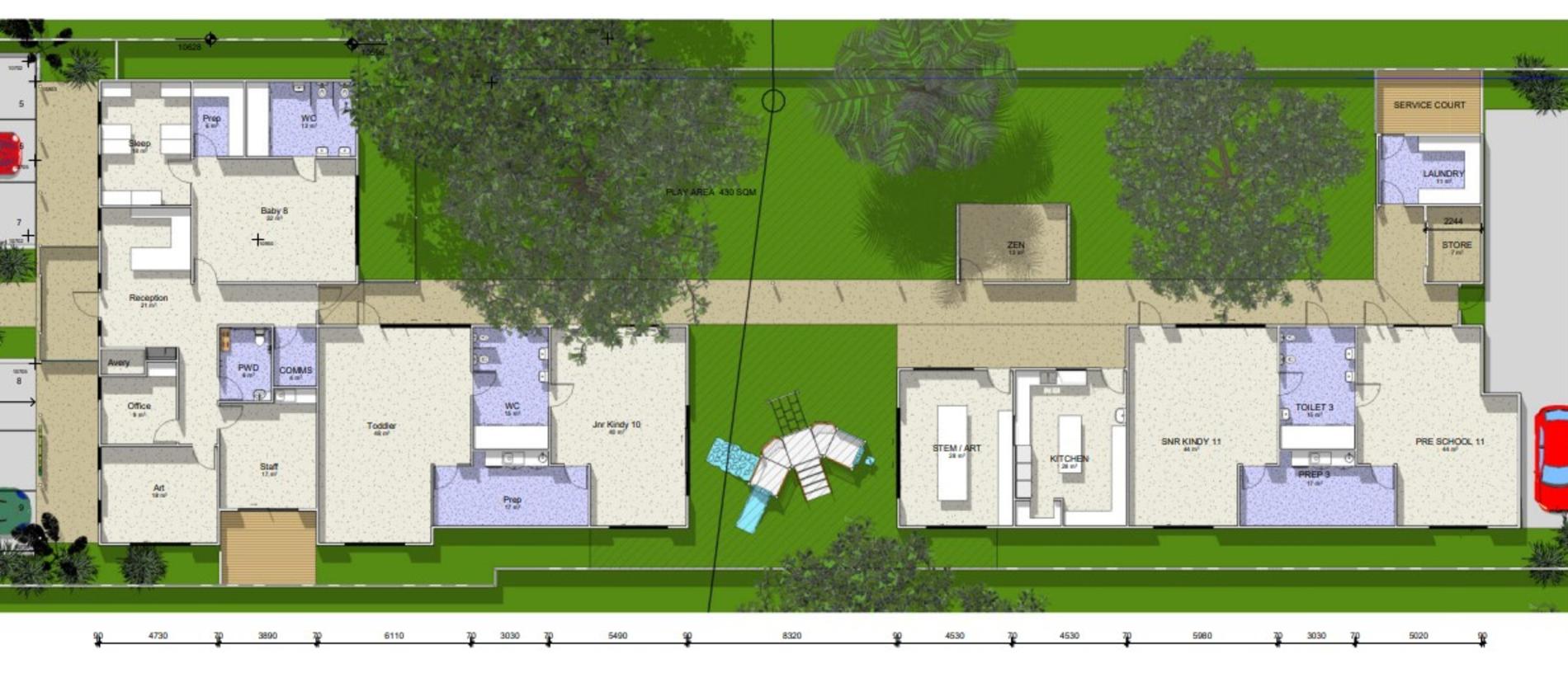 Design plans for Kool Beanz's proposed new childcare centre along Bridge Rd in West Mackay. Picture: Supplied to Mackay Regional Council