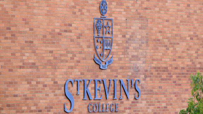 A St Kevin's College student has had surgery on his femur and chin after a balcony collapsed. Picture: AAP