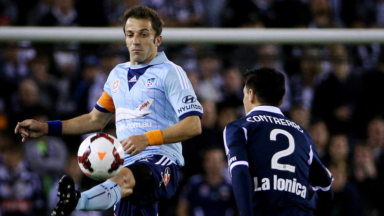 Italian star Alessandro Del Piero facing off against Melbourne Victory back in 2014.