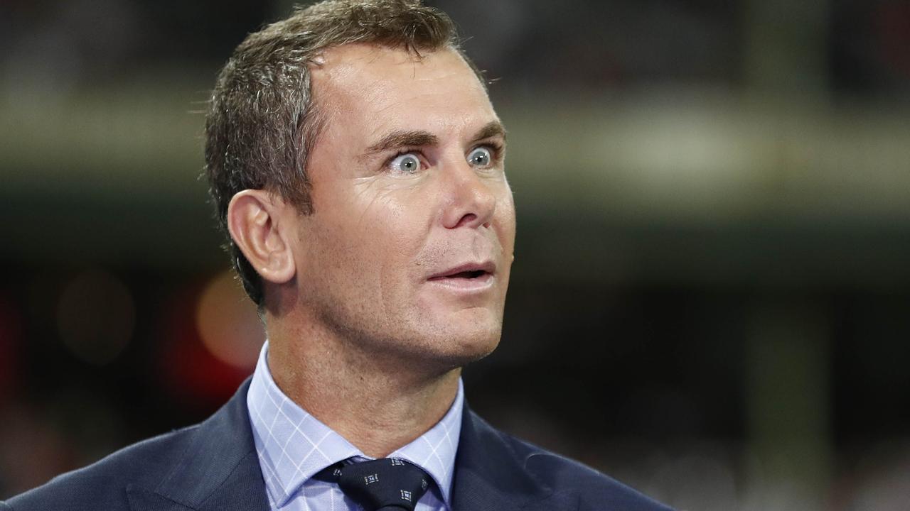 Wayne Carey looks on during an AFL game in 2019. Photo by Ryan Pierse/Getty Images.