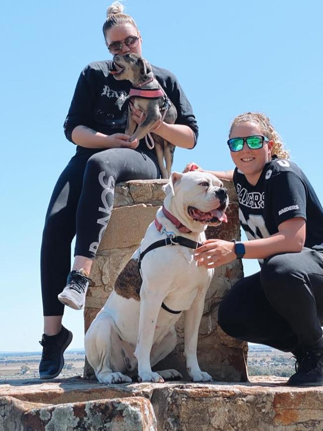 Lilly with her dogs and Ellie. Picture: supplied