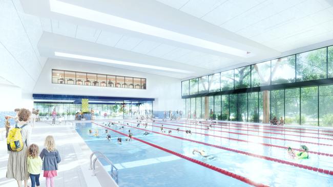 A concept image of the proposed upgrade of the Aquatic Centre in North Adelaide.