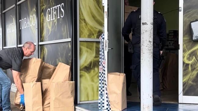 Bundy Tobacco and Gifts was raided on Friday, with officers seizing more than 4000 nicotine vapes.