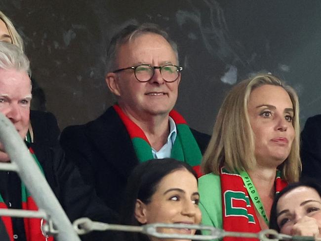 Albanese saw his beloved Rabbitohs lose the NRL preliminary final on Saturday.