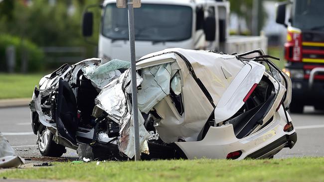 Four children are dead this morning after a crash at a Garbutt intersection, Townsville. The children are confirmed to be between the ages of 14 and 17-years-old, have died after their car crashed at the intersection of Duckworth St and Bayswater Rd at 4.30am. PICTURE: MATT TAYLOR.