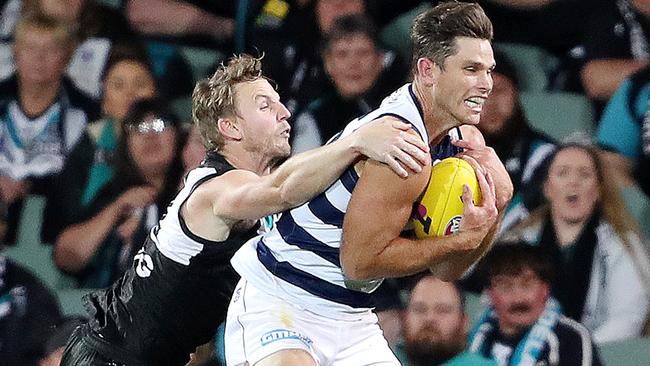 Trent McKenzie had the key job on Coleman medallist Tom Hawkins.