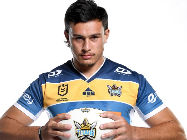 Tino Fa`asuamaleaui - 2021 NRL - 2021 Gold Coast Titans - Tino Fa'asuamaleaui, 2021-01-15. Digital image by Scott Davis Ã¯Â¿Â½ NRL Photos