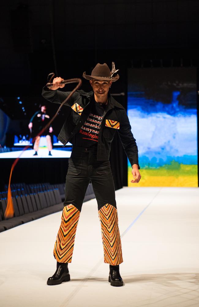 2024 Country to Couture at the Darwin Convention Centre showcases hand-designed First Nations fashion. Picture: Pema Tamang Pakhrin