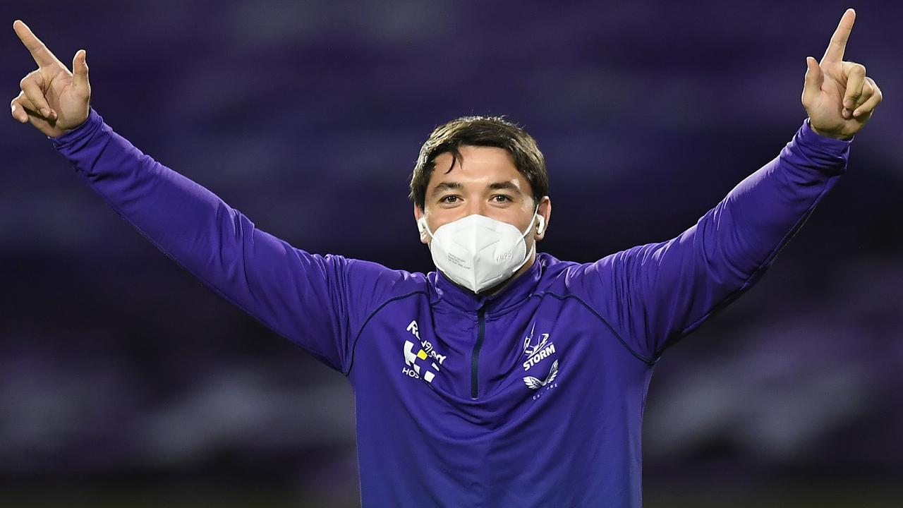 Smith hams it up before the game. Picture: Getty Images