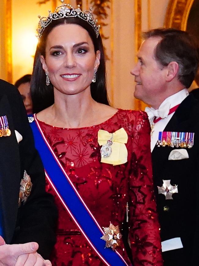 Kate wore the Lotus Flower tiara for a reception at Buckingham Palace last year. Picture: Victoria Jones – Pool/Getty Images