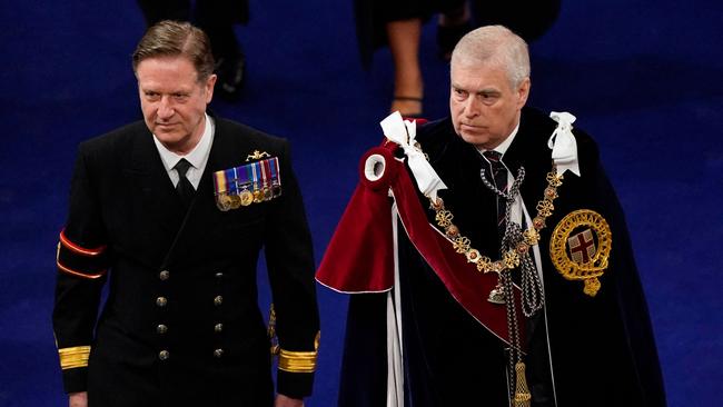 Prince Andrew was reportedly “left in the dark” until the last moment about whether he would be allowed to wear his ceremonial Knight of the Garter robes. Picture: AFP