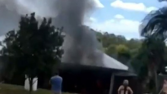 A Coomera family has been left without a home after fire destroyed their property this morning. Photo: Supplied