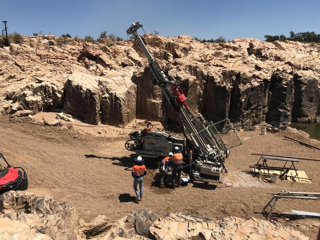 Drilling commenced in 2021 at the proposed site of Big Rocks Weir.