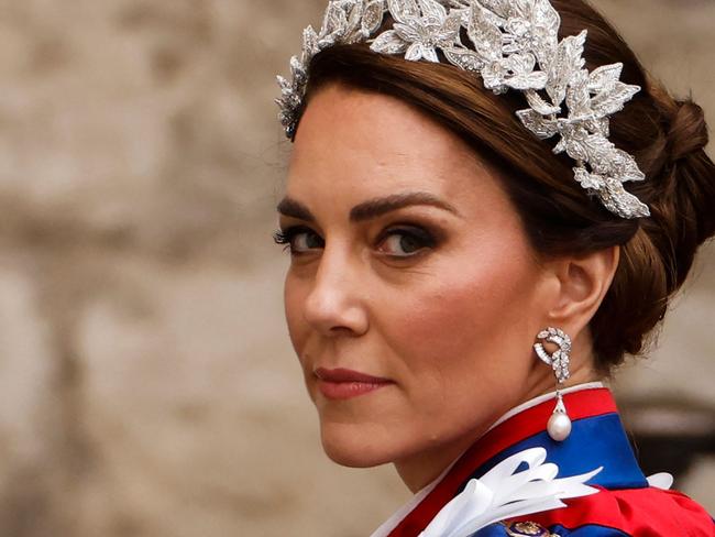 (FILES) Britain's Catherine, Princess of Wales arrives at Westminster Abbey in central London on May 6, 2023, ahead of the coronations of Britain's King Charles III and Britain's Camilla, Queen Consort. Britain's Catherine announced cancer diagnosis on March 22, 2024. (Photo by Odd ANDERSEN / AFP)