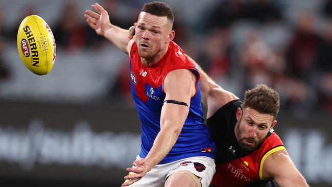 Consistency was the key for Melbourne’s defence last year, headlined by Jake Lever (left) and Steven May (right). Picture: Michael Klein