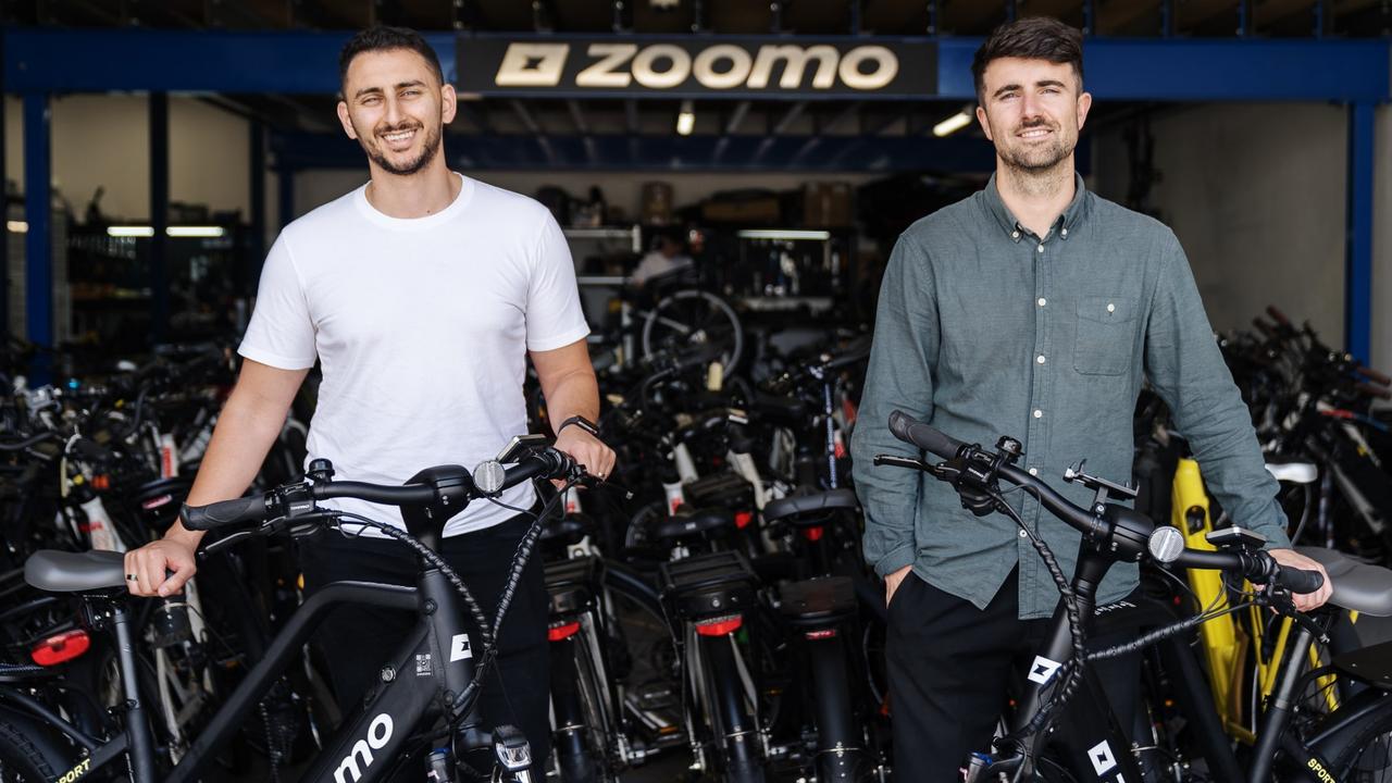 Zoomo co-founders Mina Nada and Michael Johnson. Mr Nada announced the company was axing 16 per cent of staff. Source: Supplied