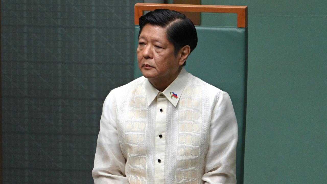 Philippines President Ferdinand ‘Bongbong’ Marcos Jnr gave a rare address to Australia’s parliament. Picture: NCA NewsWire / Martin Ollman