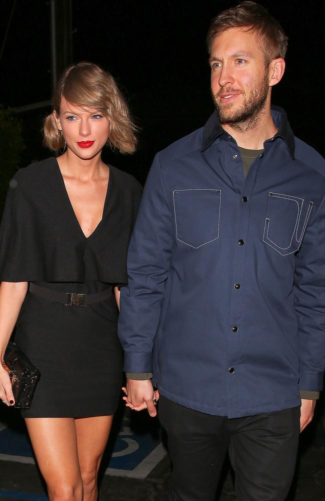 Taylor and Calvin pictured together back in April. Picture: AKM-GSI
