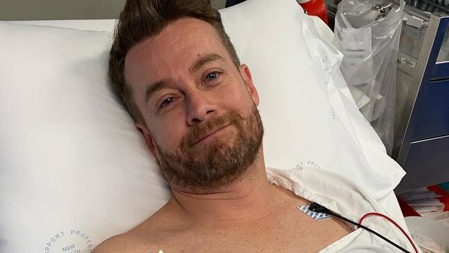 TV host Grant Denyer a tear in his lower disc.