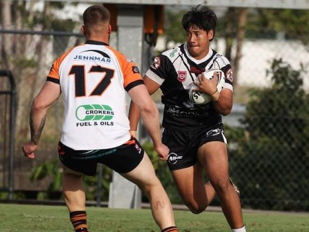 Nehemiah Wuatai-Davis in action for his boyhood club Mackay Magpies. Picture: Mackay Magpies Senior Rugby League Facebook.