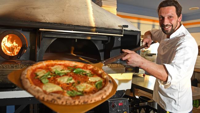 Pizza chef Filip Daher at Sicily Mare Pizzeria in Aldinga Beach. Picture: Tom Huntley