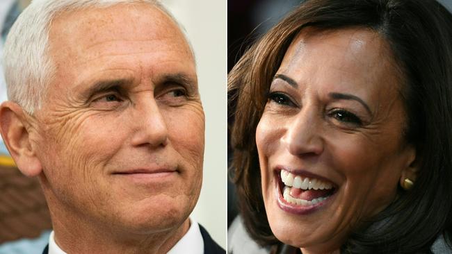 US Vice President Mike Pence and Democratic vice presidential candidate California Senator Kamala Harris.