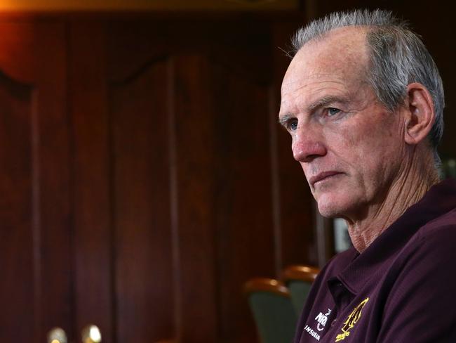 Wayne Bennett takes the silent approach. Pic Peter Wallis