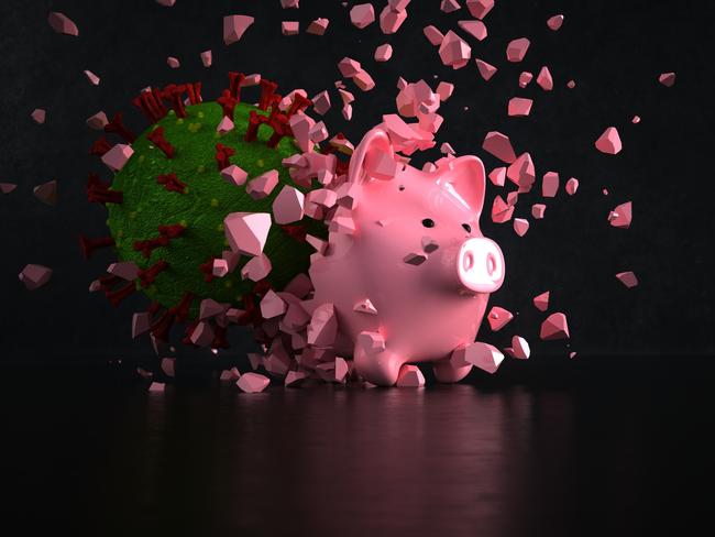 Piggy bank. destroyed savings. interest rate rise generic