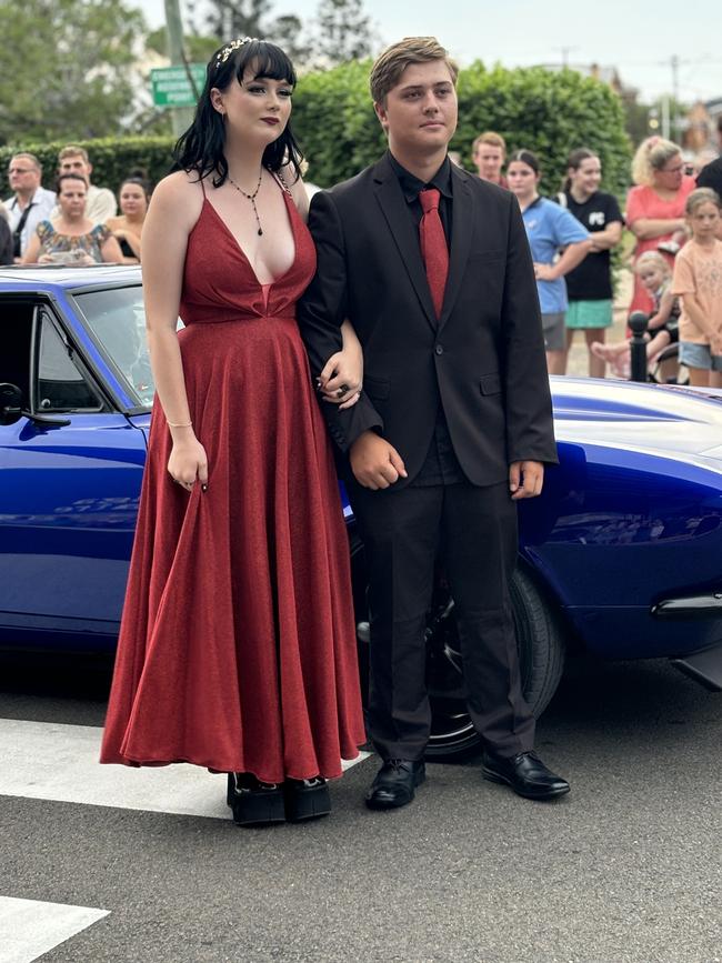 The students of Aldridge State High School arriving at their formal.